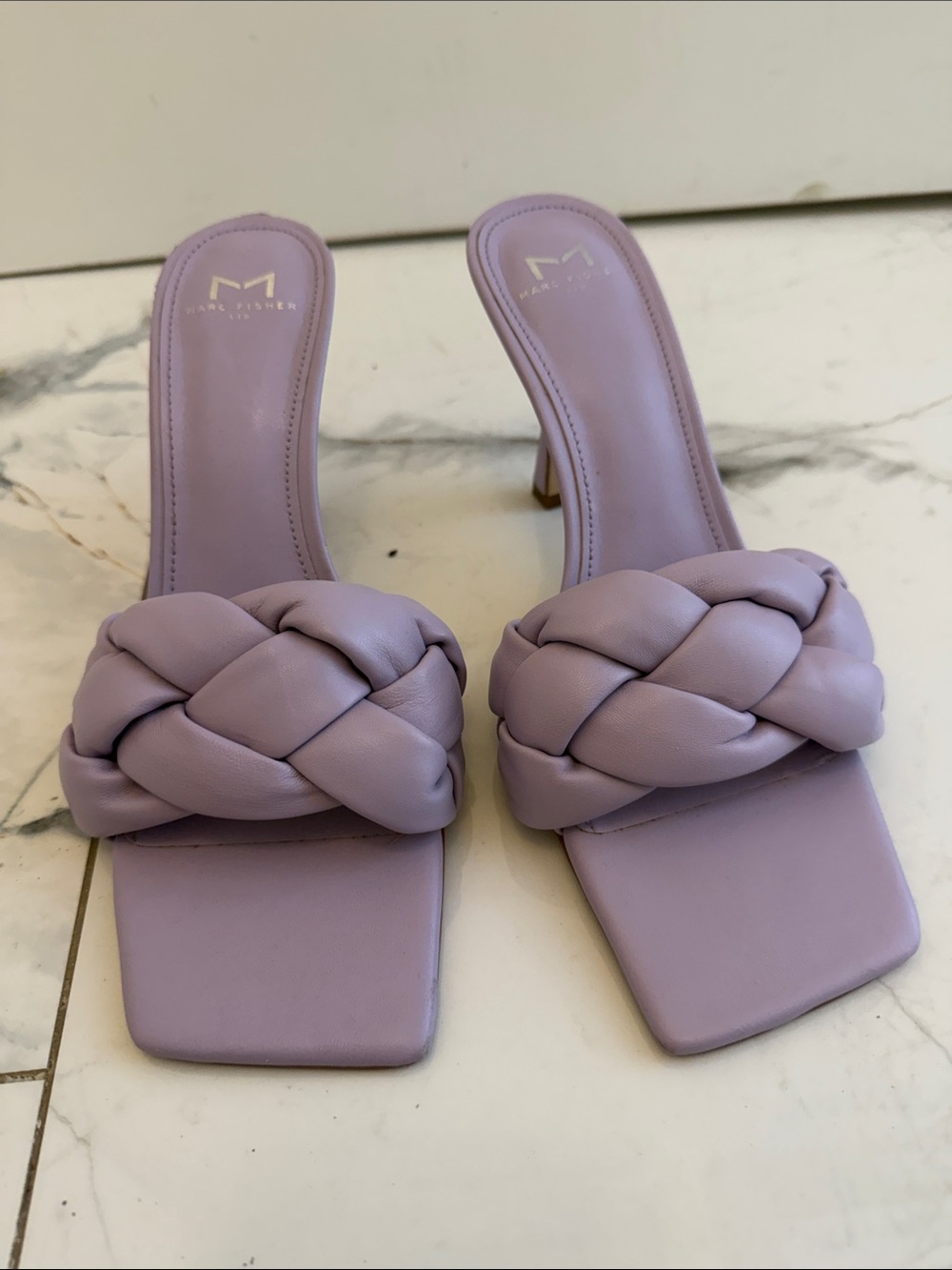 Marc Fisher Lavender Braided Slide Mules